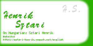 henrik sztari business card